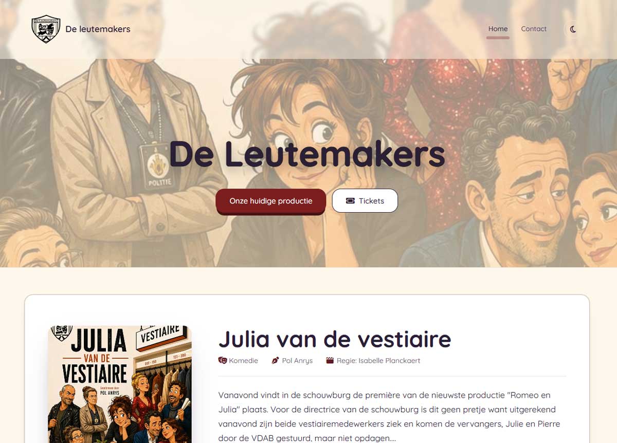 Website van De Leutemakers