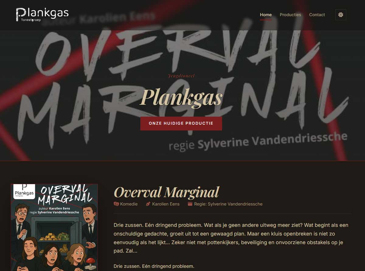 Website van Toneel Plankgas