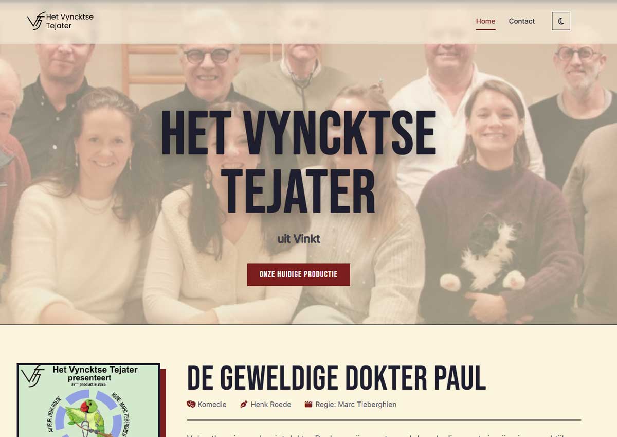 Website van Het Vynckste Tejater